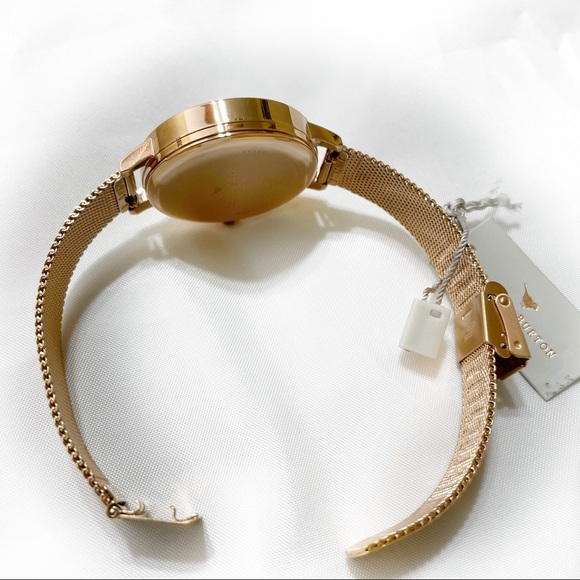 OLIVIA BURTON SEMI PRECIOUS ROSE GOLD MESH WATCH - Picture 9 of 10